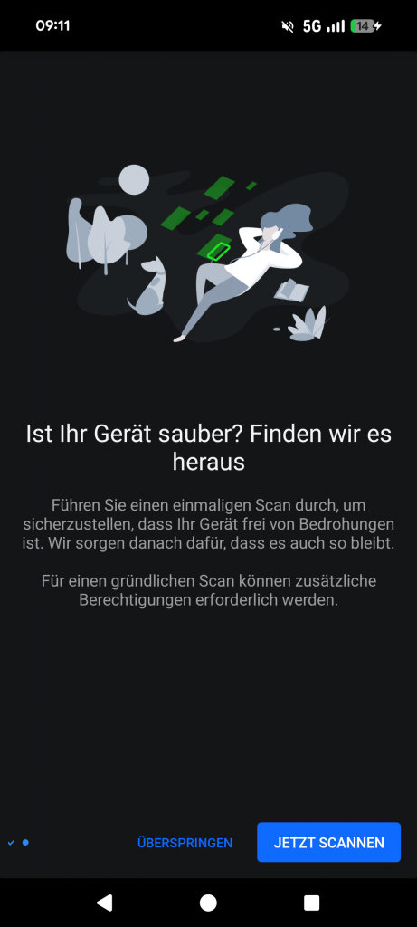 Bitdefender Mobile Security Test 2026 Virenscan bei Ersteinrichtung durchführen