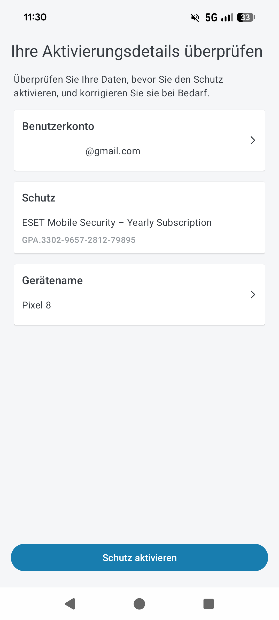 ESET Mobile Security Test 2026: Aktivierung und Konto-Verknüpfung