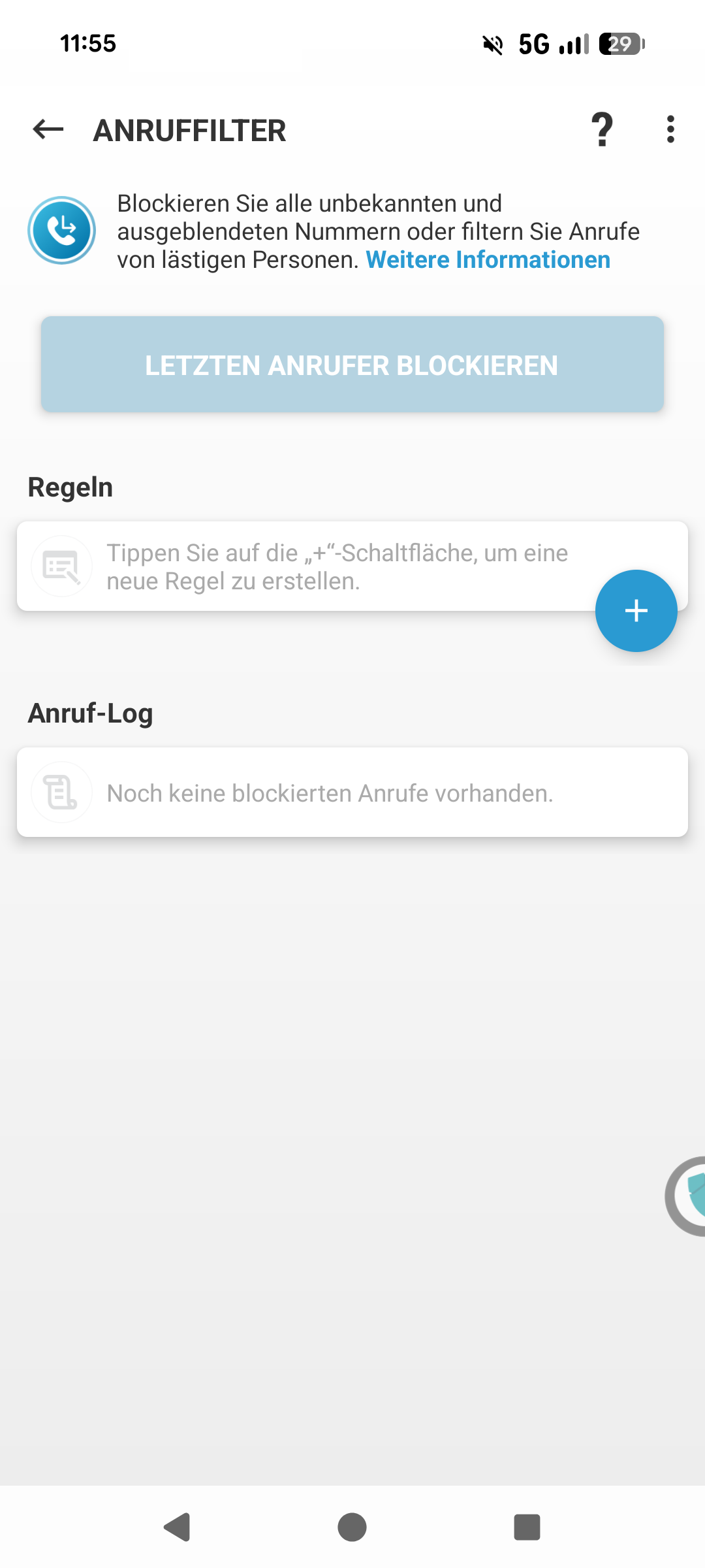 ESET Anruffilter Regeln und Protokoll blockierter Anrufe