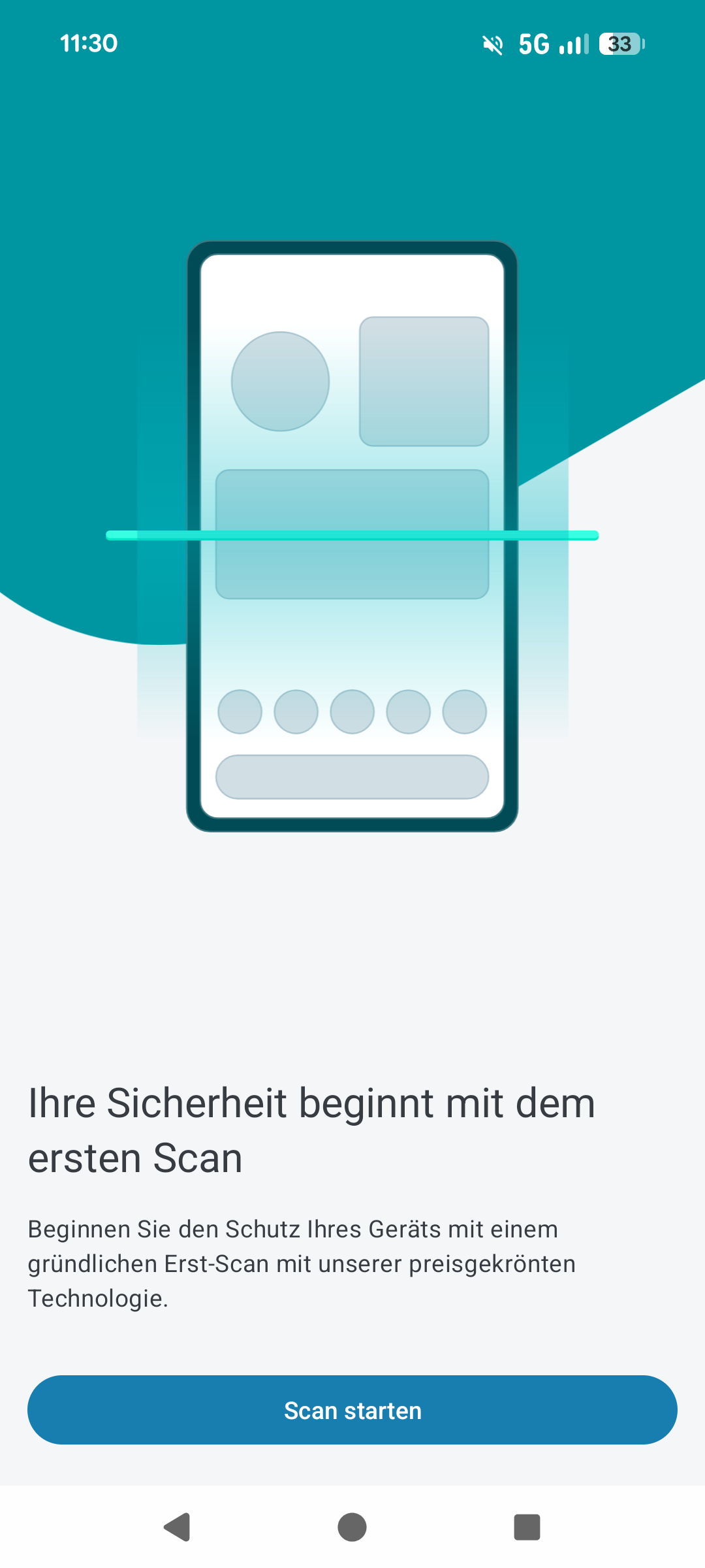 ESET Mobile Security Erst-Scan nach Installation starten