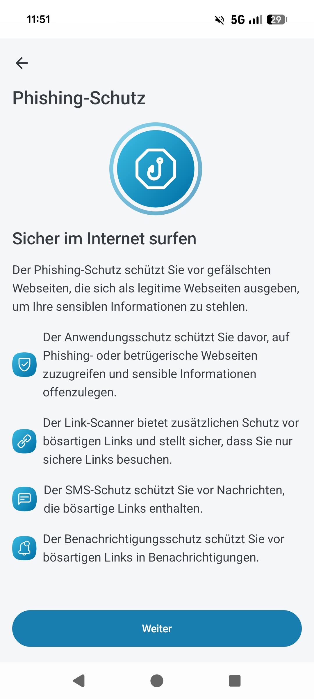 ESET Mobile Security Phishing-Schutz Übersicht