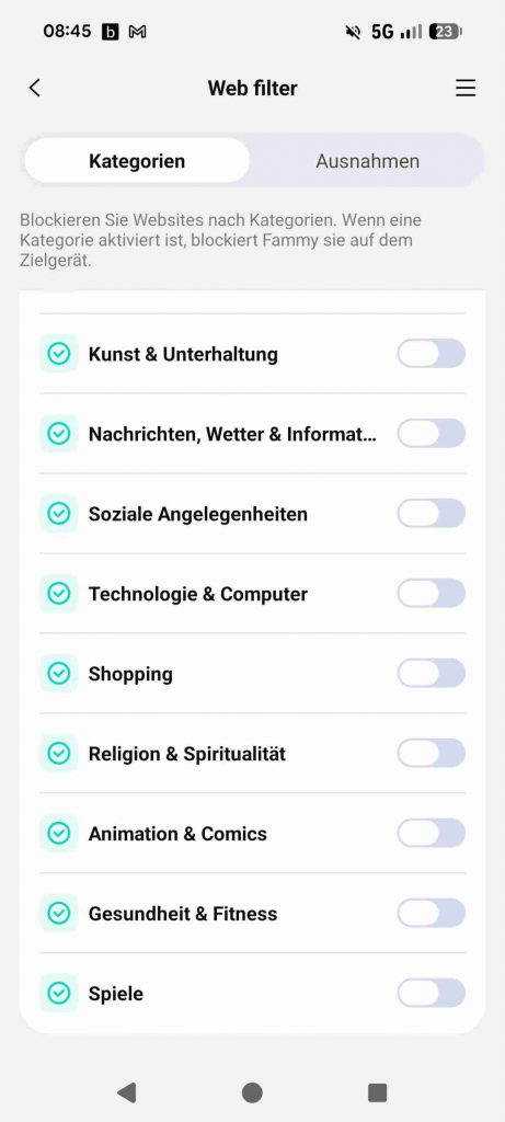 FamiSafe Test & Erfahrungen 2026: Mein ehrlicher Testsieger 22 FamiSafe Test & Erfahrungen 2026 - Webfilter Kategorien 2