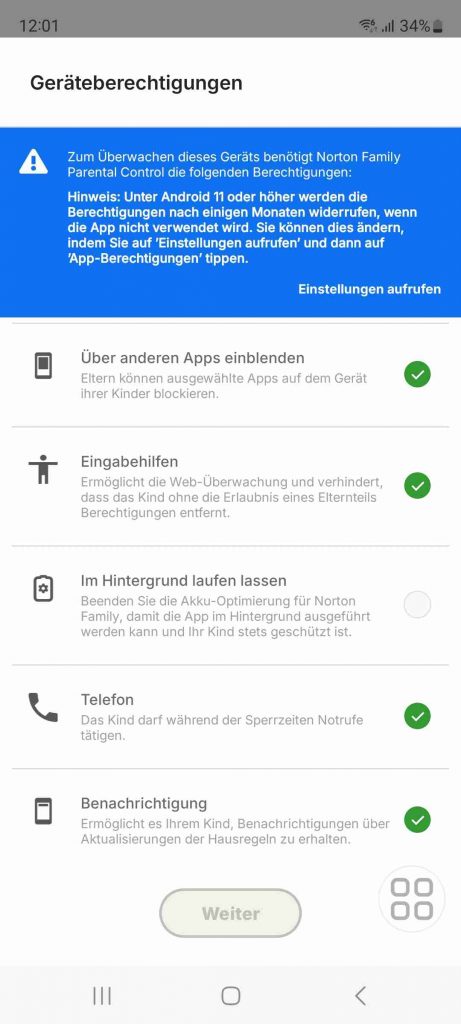 Norton Family Test 2026 - Einrichtung Kinder App Berechtigungen 2