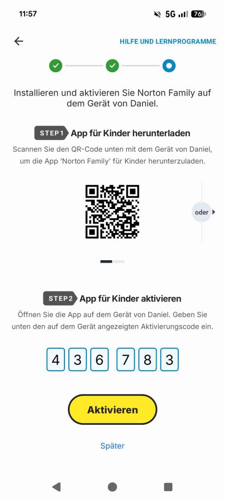 Norton Family Test 2026 - Einrichtung Verbindung Kinder Gerät