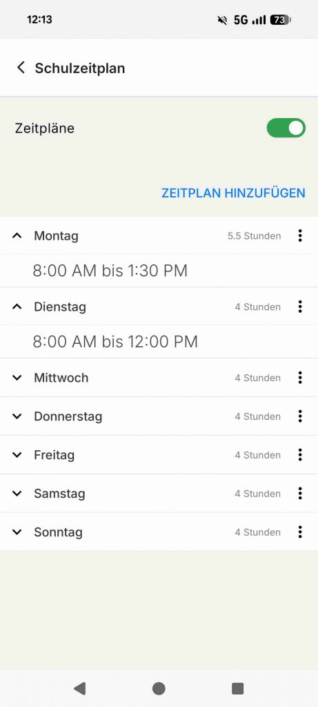 Norton Family Test 2026 - Schulzeitplan