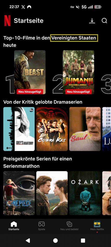 NordVPN Test Handy 2026 - Streaming Netflix