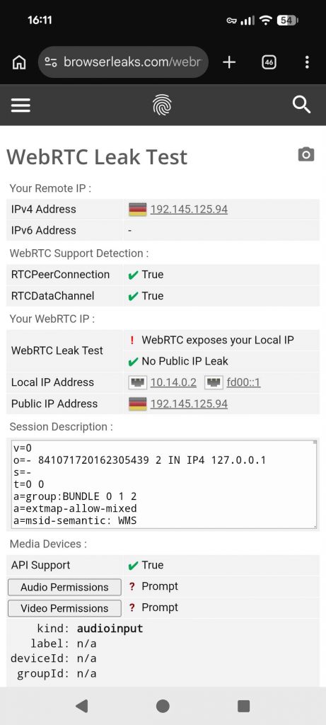 Surfshark App Test 2026 - Leakage Test browserleaks
